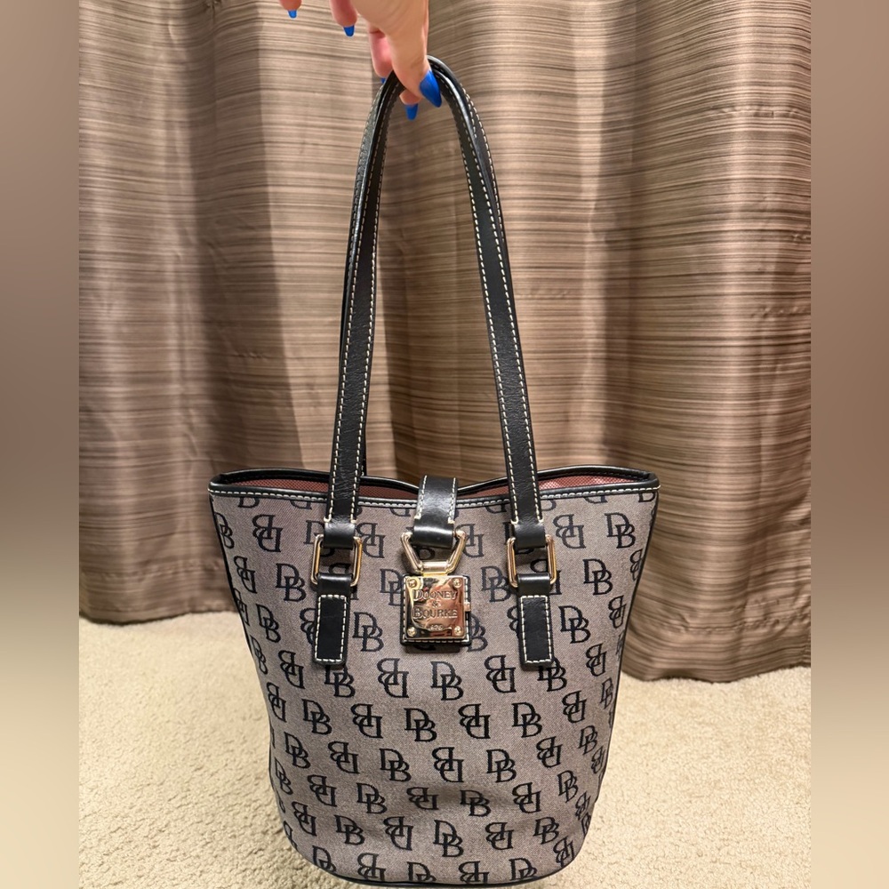 Dooney & Bourke Black and Tan Logo Tote